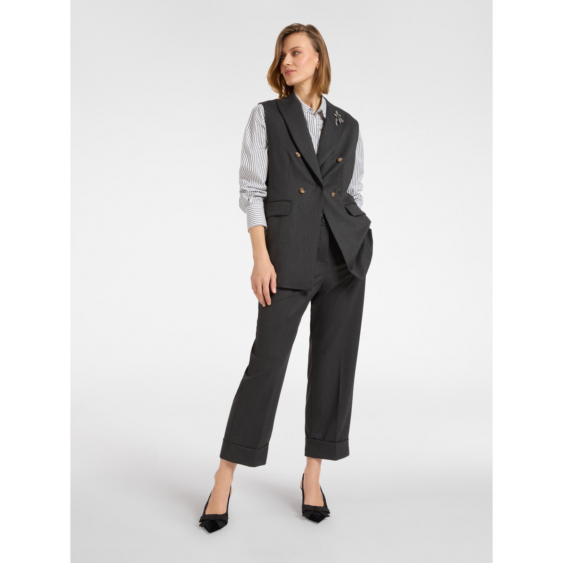 Elena Mirò - Blazer sin mangas - Gris