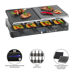 Raclette gril 8 personnes Bomann RG 2279 CB Noir