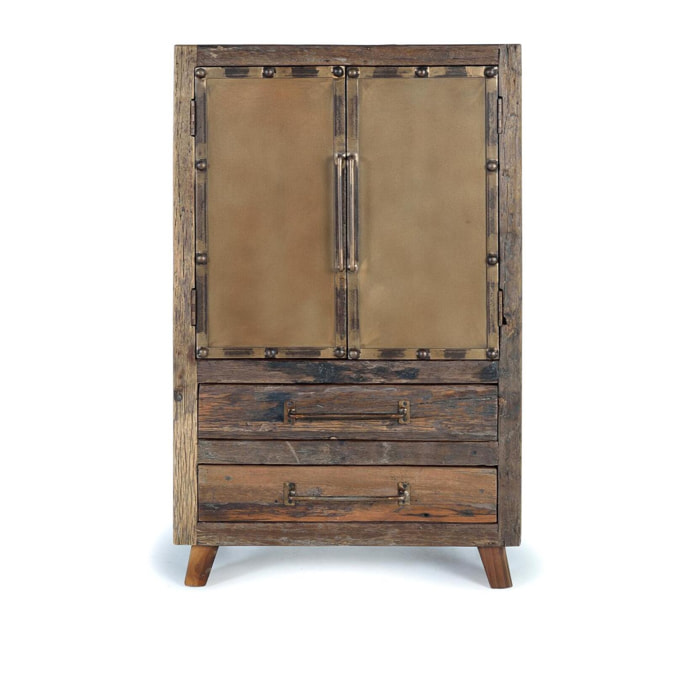 Aparador - madera y bronce viejo - 75x40x120cm