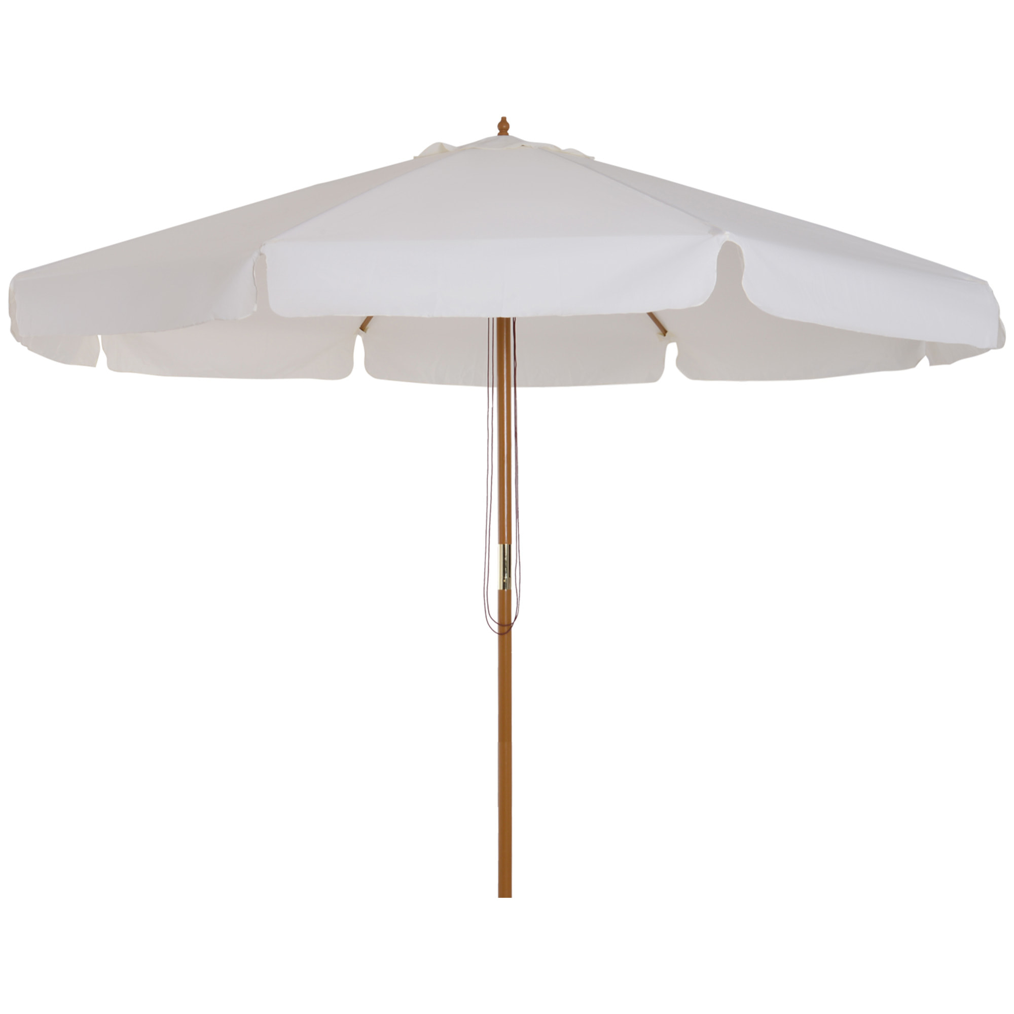 Sombrilla de Jardín Ø325x250 cm con Sistema de Polea Techo de Ventilación Beige