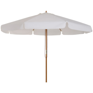 Sombrilla de Jardín Ø325x250 cm con Sistema de Polea Techo de Ventilación Beige