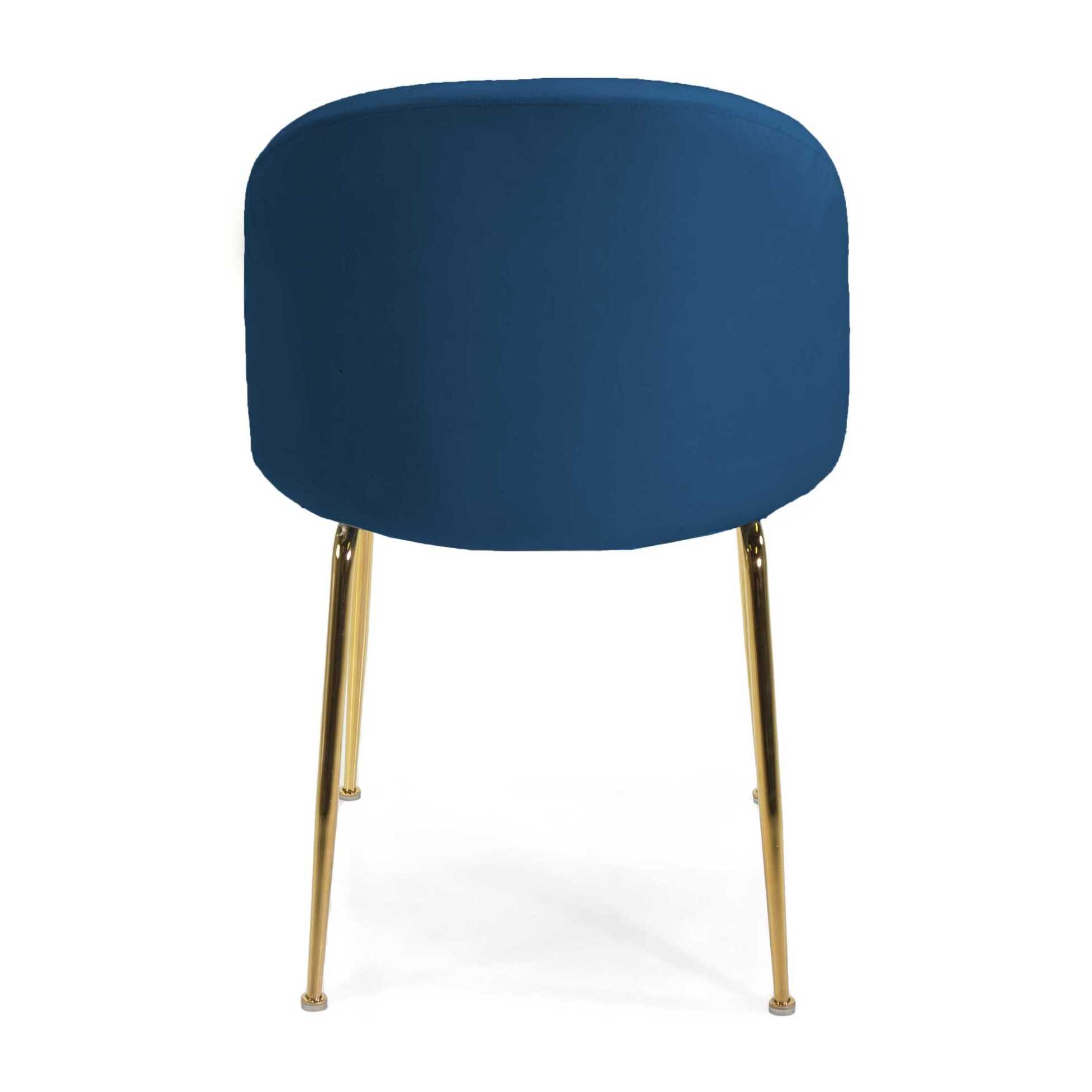Sedia Sammi Vacchetti in velluto blu con struttura oro cm50x57h77,5