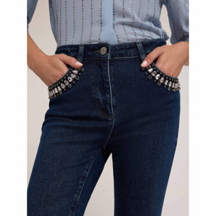 Motivi - Jeans skinny con tasche ricamate - Blu