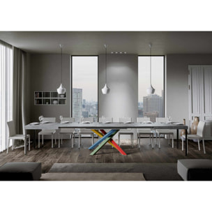 Table extensible 90x200/460 cm Volantis Gris Béton cadre 4/B