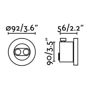 TRAS LED Lámpara empotrable orientable negra