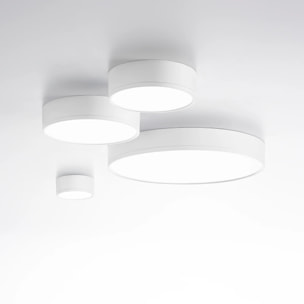 Plafoniera LED KLIO rotonda in alluminio bianco 22W luce calda 17 cm.