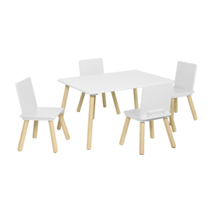 Table rectangulaire enfant bois de pin 4 assises JUDITH