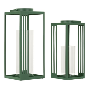 LANTERNE LINEE COPPIA CM 18,3X18,3X43,5-15X15X36,5 (VETRO TEMPERATO)