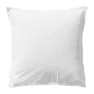 Taie d'oreiller unie en coton lavé, Made in France, SOFT LINE , Blanc