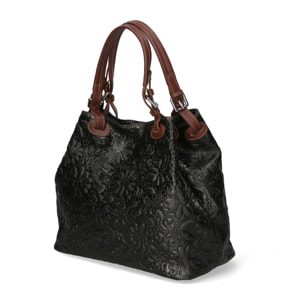Borsa a mano da donna - Modello Elenia - Vera pelle - 33.0 x 29.0 x 16.0 cm