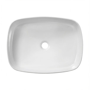 Vasque à poser rectangulaire 50 x 37,5 x 13,5 cm sans trop-plein blanc brillant PixL (CEPX4937)