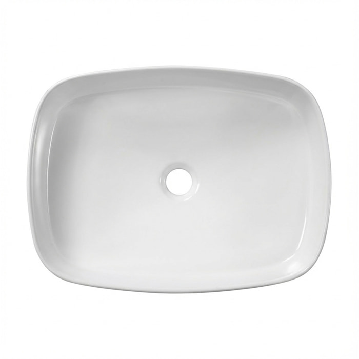 Vasque à poser rectangulaire 50 x 37,5 x 13,5 cm sans trop-plein blanc brillant PixL (CEPX4937)