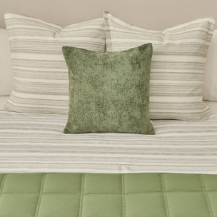 Funda nórdica algodón 180 hilos rayas en relieve Oni color verde 100% Algodón