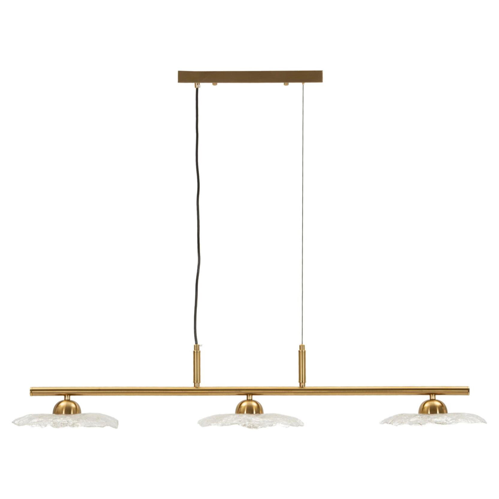 LAMPADARIO EMILY 3 LUCI VETRO TRASPARENTE CM 100X24X18