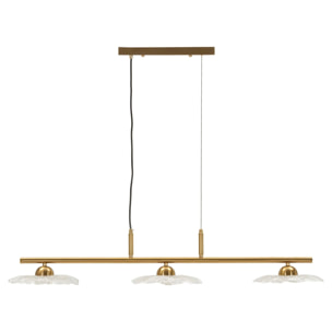 LAMPADARIO EMILY 3 LUCI VETRO TRASPARENTE CM 100X24X18