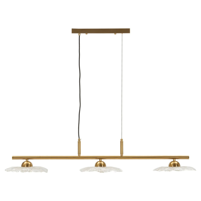 LAMPADARIO EMILY 3 LUCI VETRO TRASPARENTE CM 100X24X18