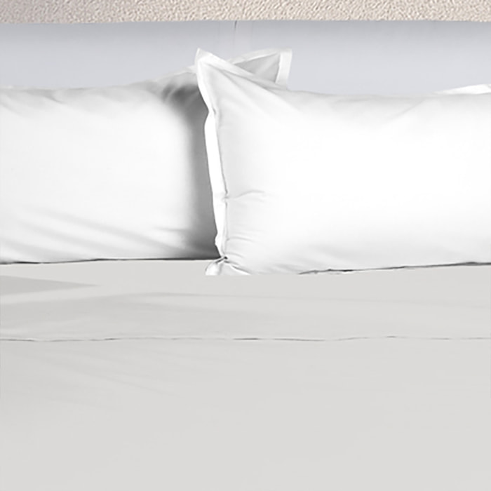 UNO CASA DESIGN Completo Letto Bice 25 Bicolor in Puro Cotone_Matrimoniale_bianco