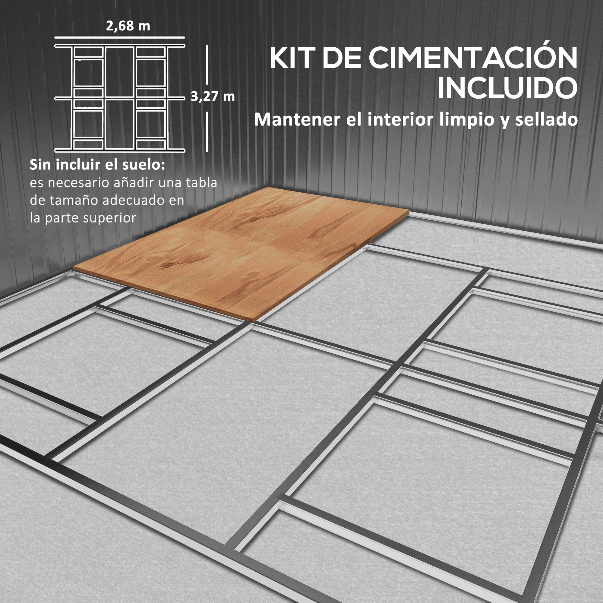 Caseta de Jardín Exterior, 12,4 m² 340x386x200 cm, Cobertizo de Jardín Exterior Metálico con Puerta Corredera, Base Refuerzo (Suelo NO Incluido) y Ventanas Blanco