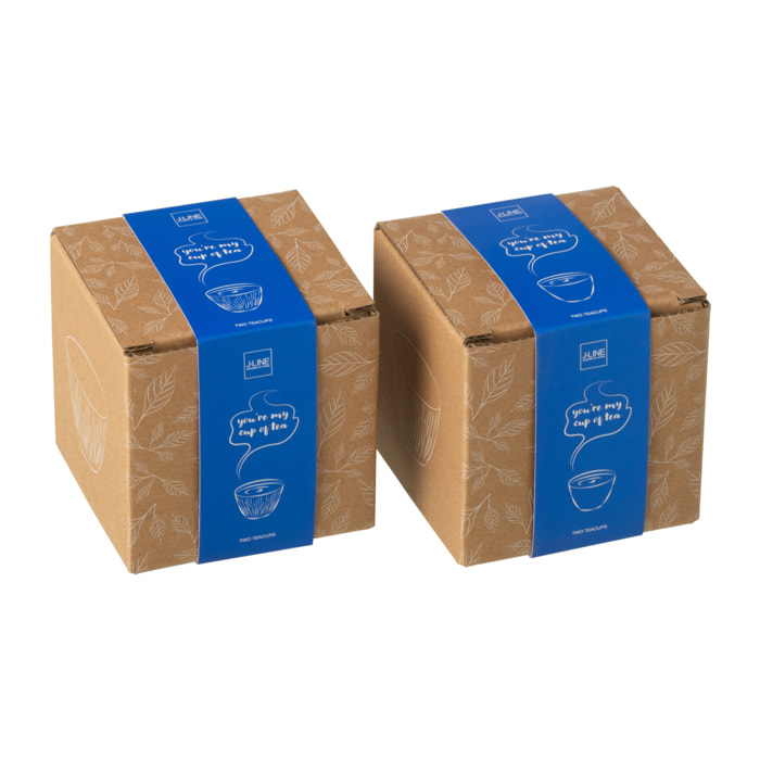 J-Line tasse - métal - bleu foncé - 2 boîtes de 2 pcs