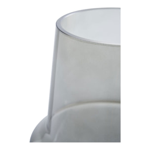 Vaso in vetro fumé grigio forma a clessidra ø15x19 cm