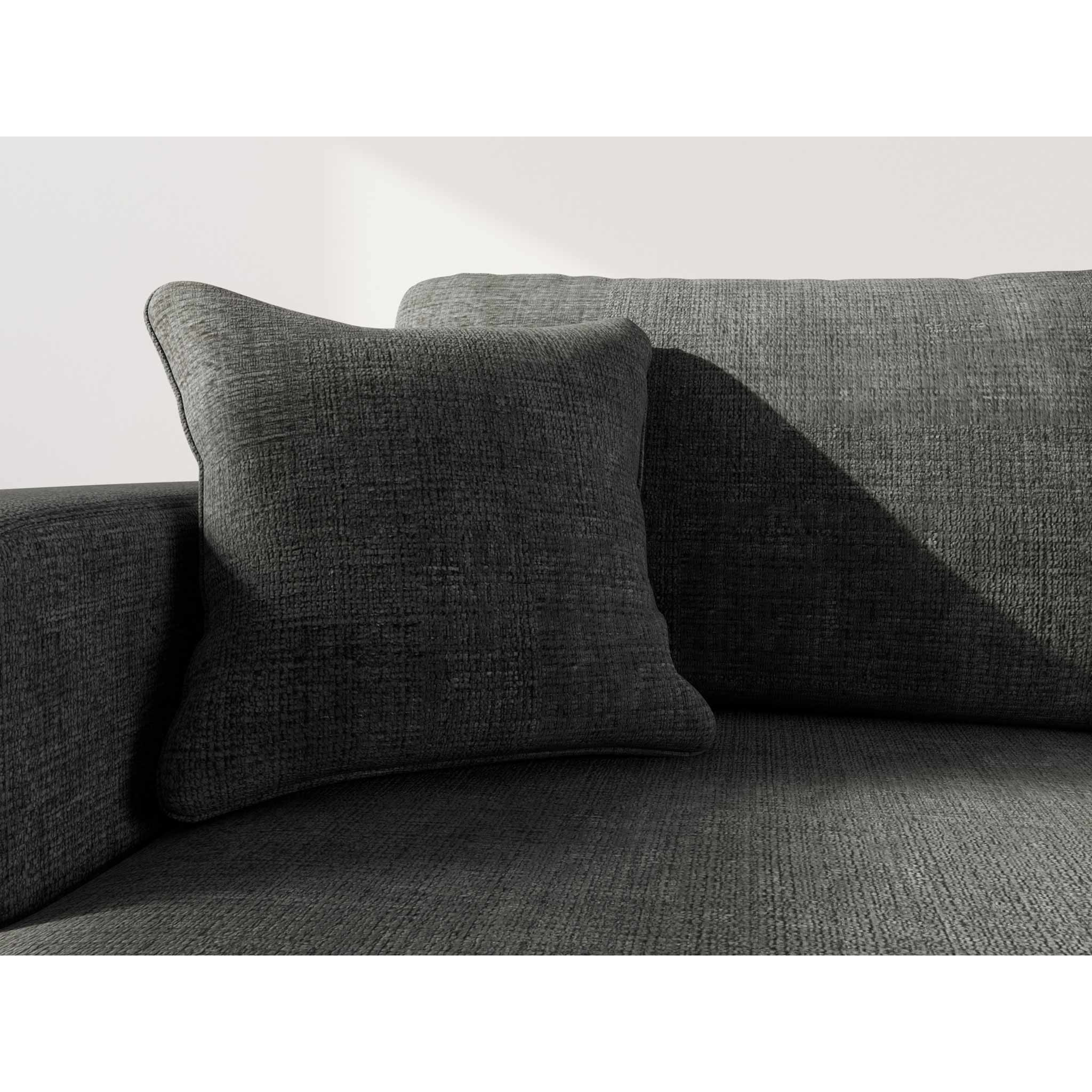 Miro - Canapé d'angle gauche 4 places convertible avec coffre en velours texturé - Gris Anthracite
