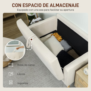 Sofá de 2 Plazas con Espacio de Almacenamiento, Sofá Moderno de Terciopelo con Patas de Madera, Respaldo Capitoné, para Salón, Dormitorio, Oficina, 117x62x78 cm, Crema