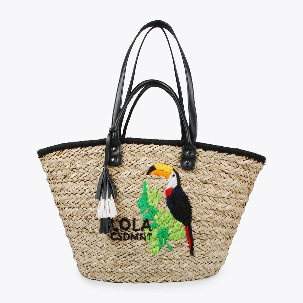 Borsa a cesta tucano ricamato