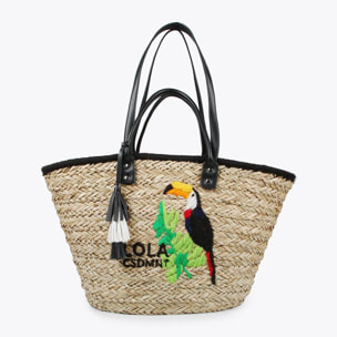 Borsa a cesta tucano ricamato