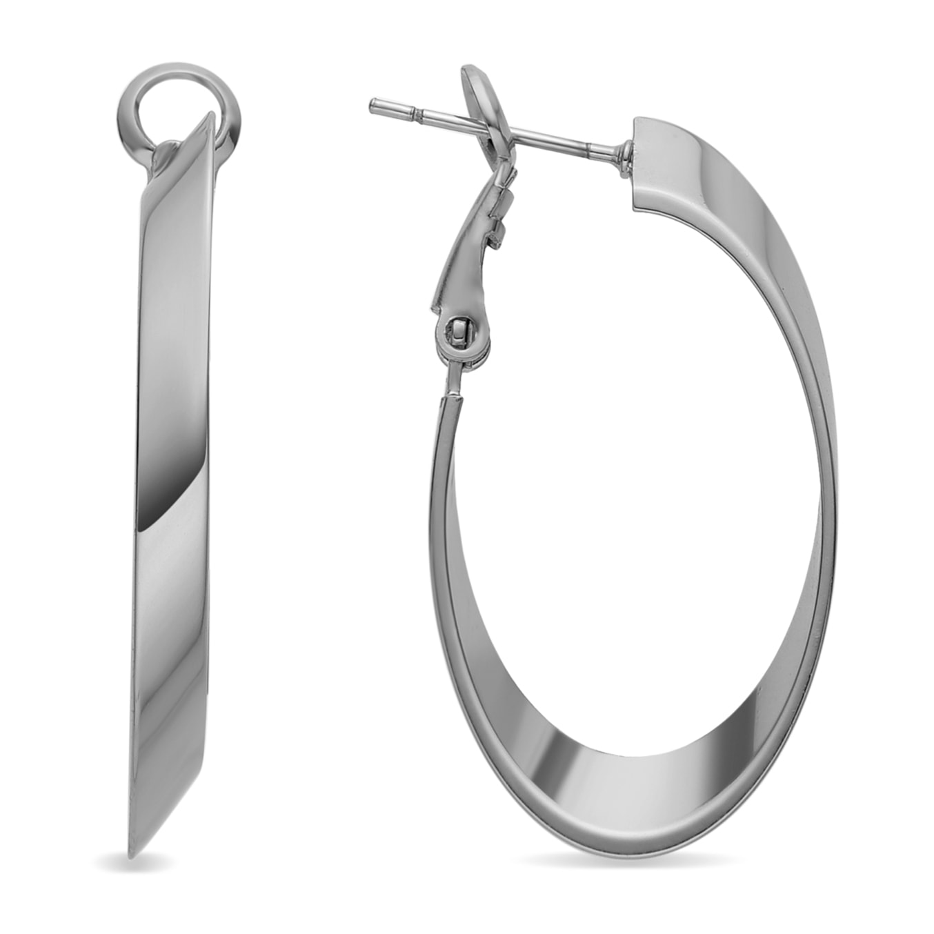 Pendientes de 34,5mm de diámetro acabado plata