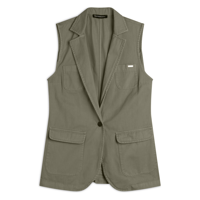 Gilet doppio petto da donna in gabardine