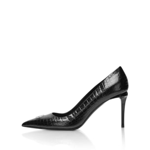 PHILIPP PLEIN Cocco Print Decolette Mid Heels Hexagon 9