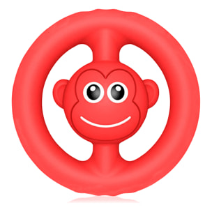 DAM Screaming Monkey. Juguete sensorial anti estrés de silicona suave. Aprieta, estira y retuerce. 5,5x2,5x5,5 Cm. Color: Rojo