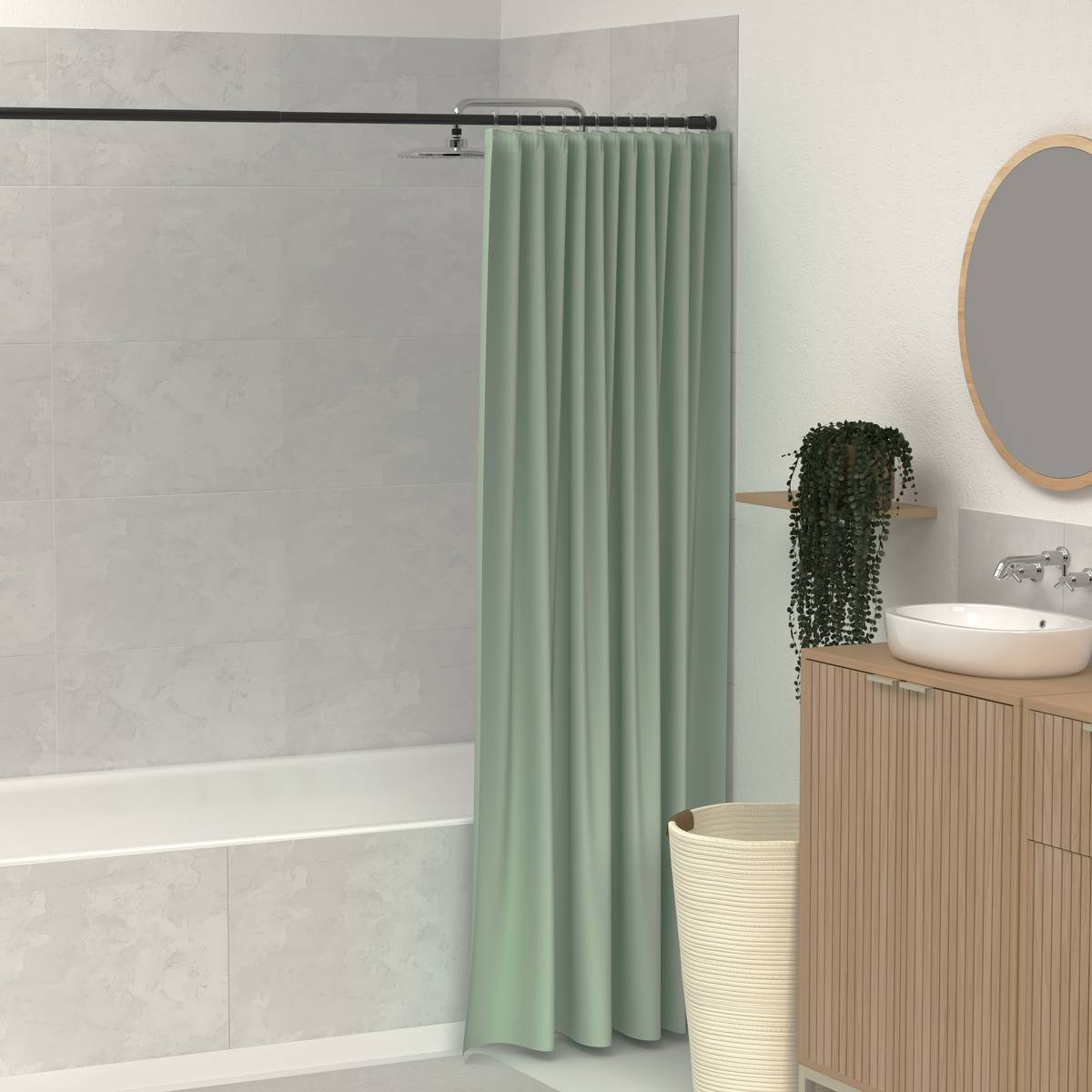 Rideau de douche Colorama 180x200cm vert céladon