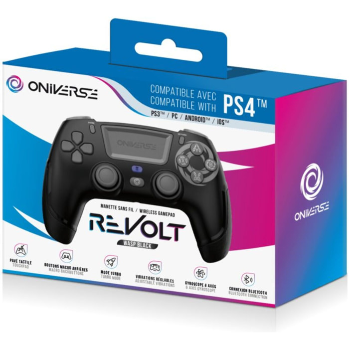 Manette ONIVERSE Sans fil Revolt Bluetooth Wasp Noir