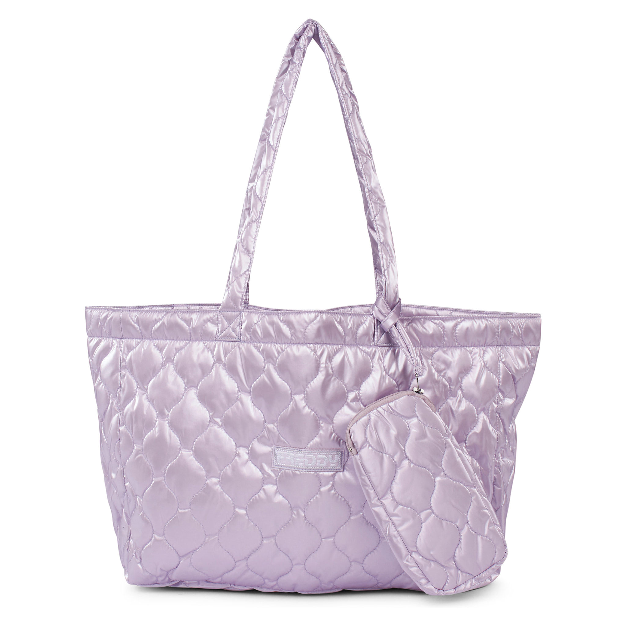 Borsa imbottita con trousse e logo ricamato