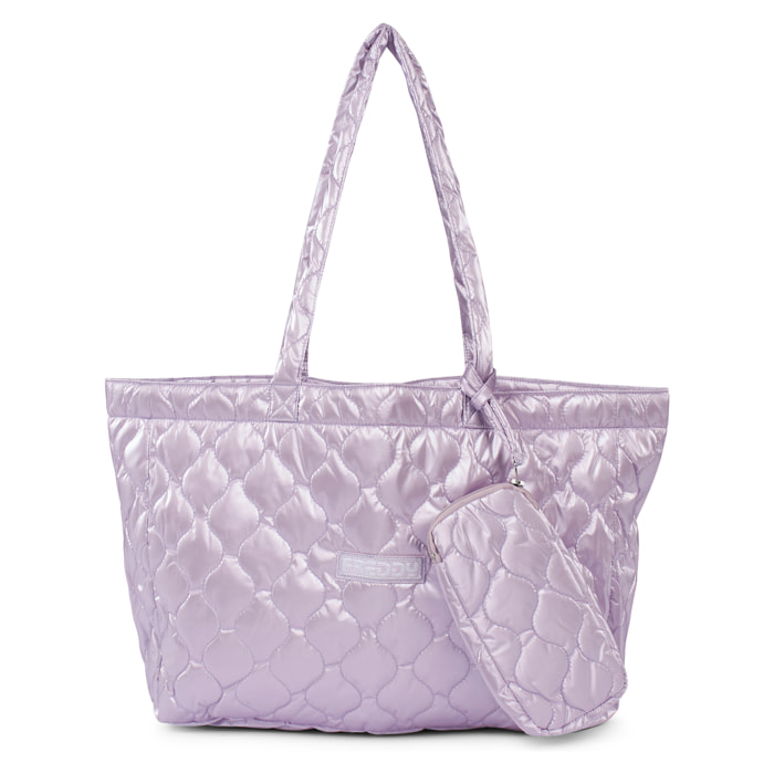 Borsa imbottita con trousse e logo ricamato