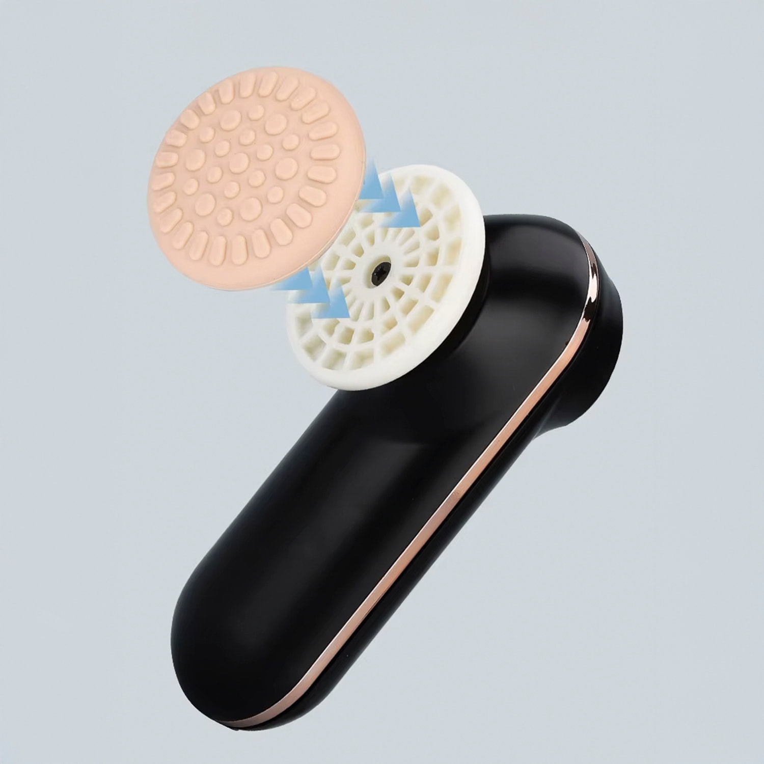 Masajeador electrónico, para el cuidado facial, ojos y cabeza. Con placa de calor de 3 niveles. 3 niveles de vibración.
