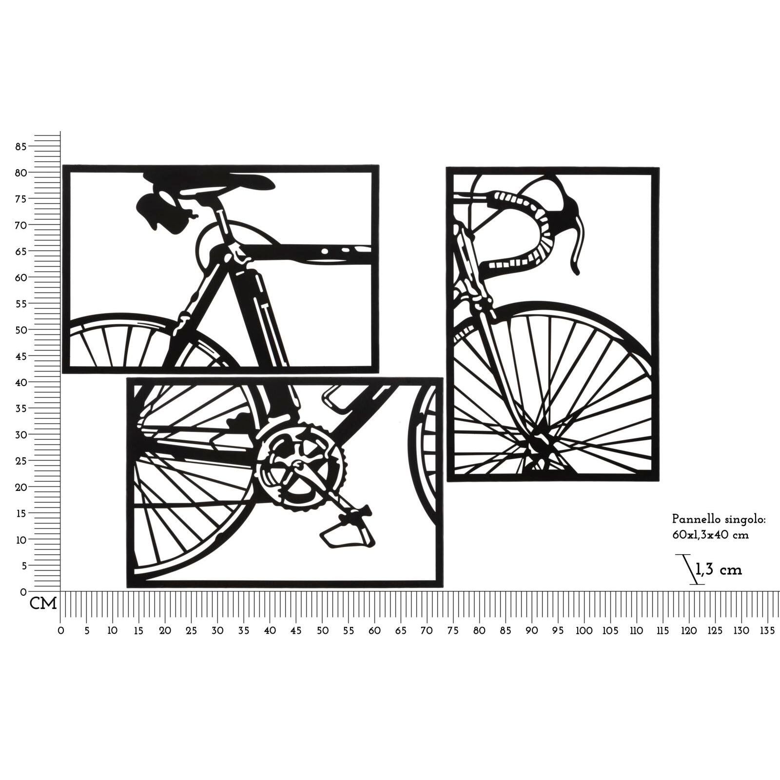 PANNELLO DA MURO BIKE SET 3PZ CM 40X1,3X60 (SINGOLO PZ)