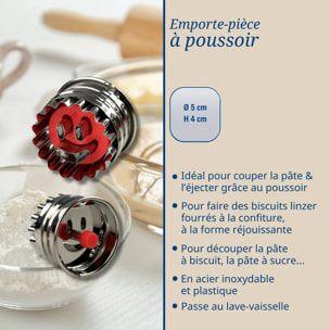 Emporte-pièce biscuit linzer motif smiley Dr Oetker Noël