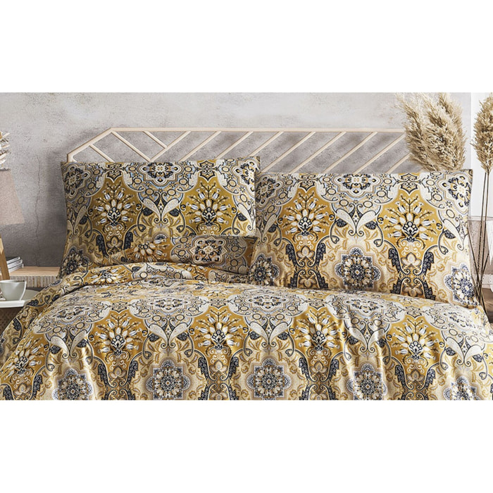 Parure housse de couette et taie(s) oreiller satin de coton