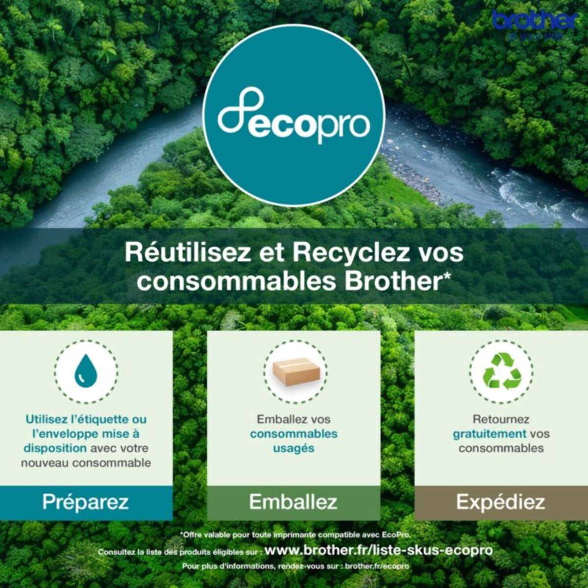 Imprimante multifonction BROTHER MFC-L3740CDWE éligible à EcoPro