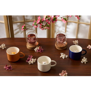 Coffret 2 mugs S animaux 250ml transparent