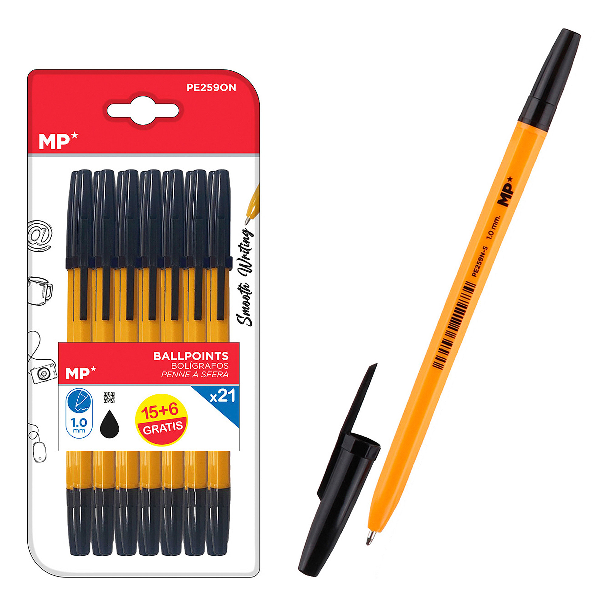 SET PENNE NERE SOFT PUNTA 1.0 mm 21 Pz.