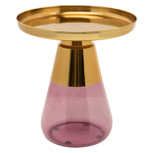 Table d'appoint Bottiglia 50cm dorée et violette Kare Design
