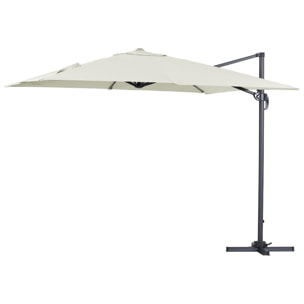 Parasol déporté "Sun 3" - 3 x 3 m - Ecru
