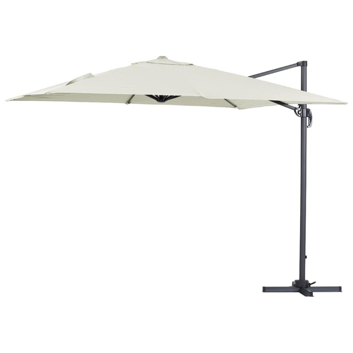 Parasol déporté "Sun 3" - 3 x 3 m - Ecru