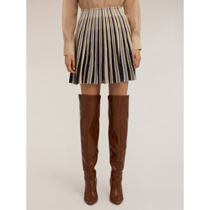 Motivi - Falda de punto de lurex plisada - Negro