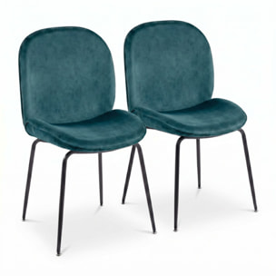 Sedia Imbottita in Effetto Velluto con Gambe in Acciaio, Design Moderno ed Elegante per Sala da Pranzo, Cucina, Soggiorno, Studio e Ufficio