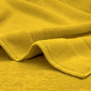 Serviette eponge pur coton 550 g/m² uni orange Elea safran