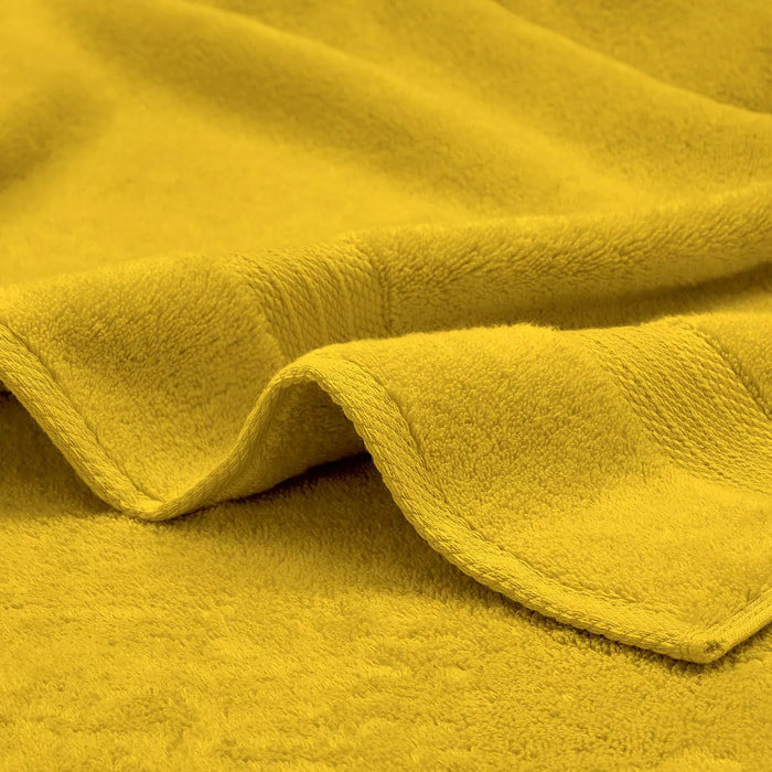 Serviette eponge pur coton 550 g/m² uni orange Elea safran